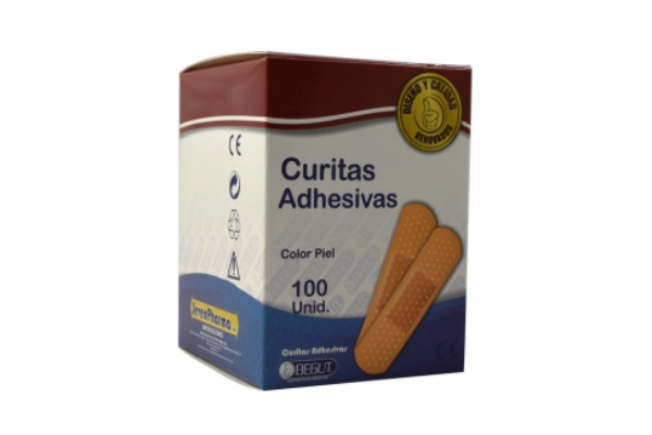Imagen de CURITAS ADHESIVAS COLOR PIEL*100 UND