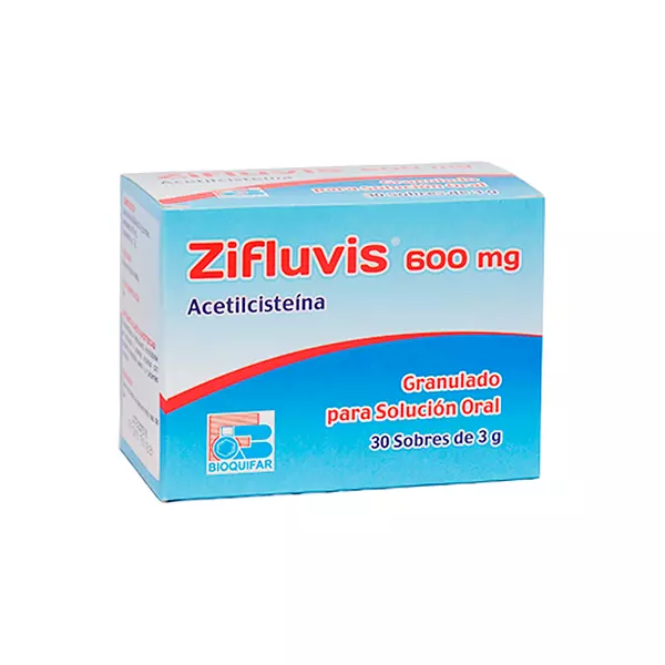 Imagen de ZIFLUVIS 600 MG (ACETILCISTEINA) CAJA * 30 SOB