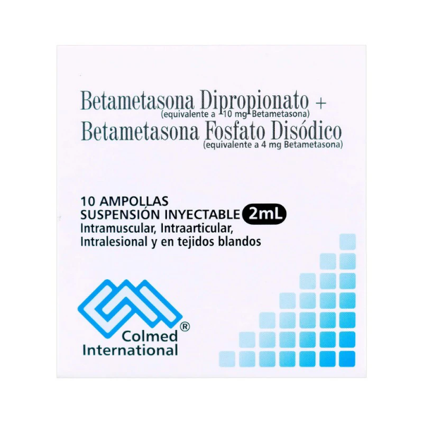Imagen de BETAMETASONA DIPROPIONATO +BETAMETASONA FOSFATO *2 ML *10 UNDS