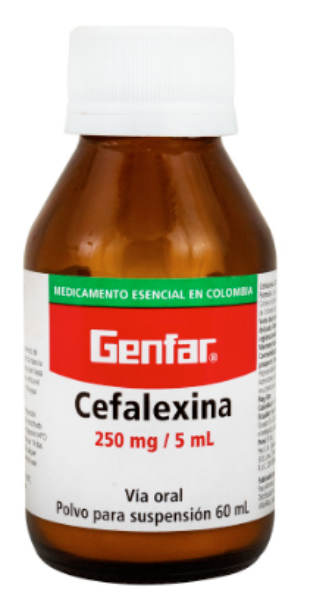 Imagen de CEFALEXINA SUSP 250MG/5ML .FCO*60 ML POLVO