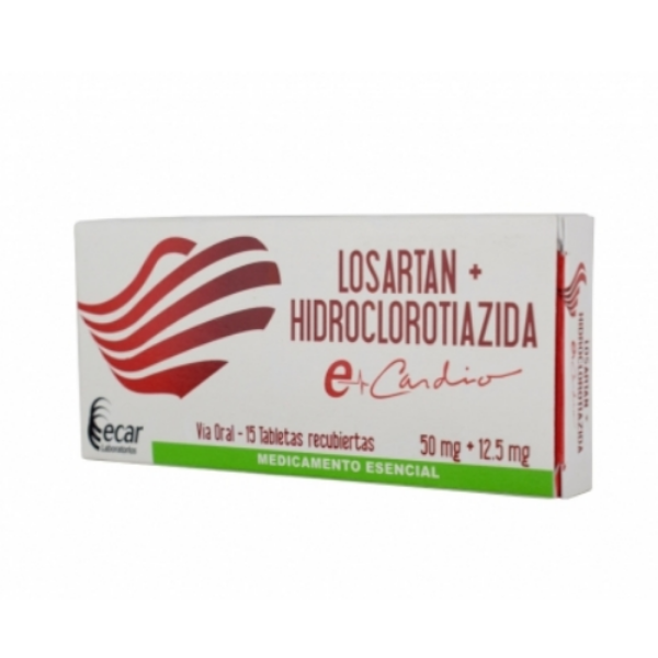 Imagen de LOSARTAN 50MG+HIDROCLOROTIAZIDA 12.5MG*15 TAB