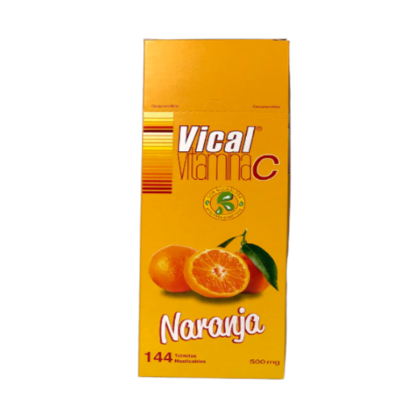 Imagen de VICAL 500MG CJ MASTICABLE NARANJA *144 TBS