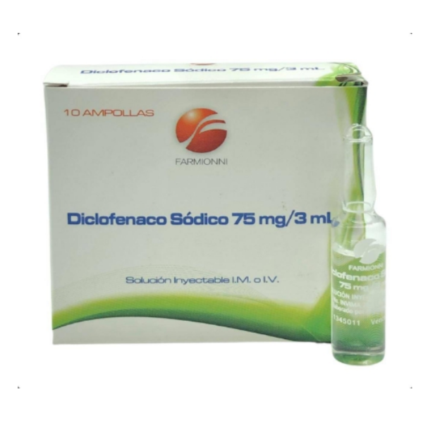 Imagen de DICLOFENACO SODICO  *10 AMP 75MG/3ML