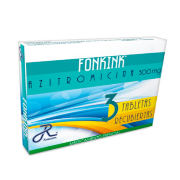 Imagen de FONKINK (AZITROMICINA) 500 MG CAJA*3 TBS