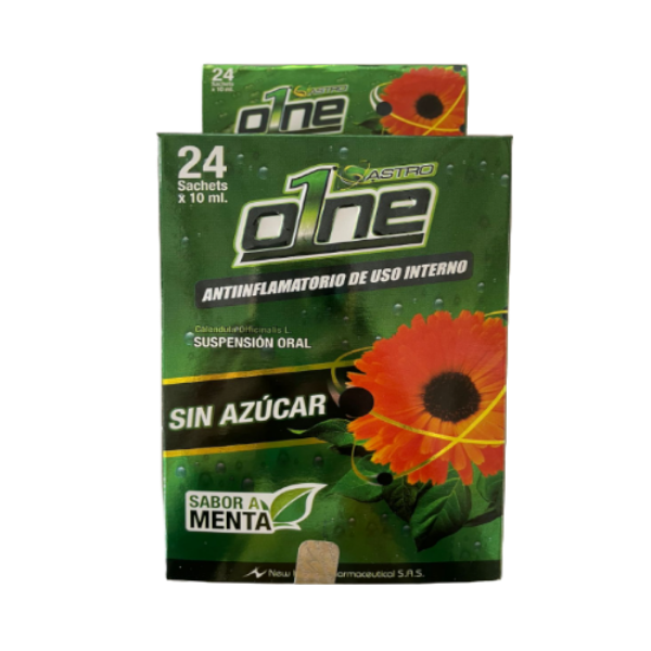Imagen de GASTRO ONE SACHET CAJA*24 UNDS SIN AZUCAR SABOR A MENTA (ANTIFLAMATORIO