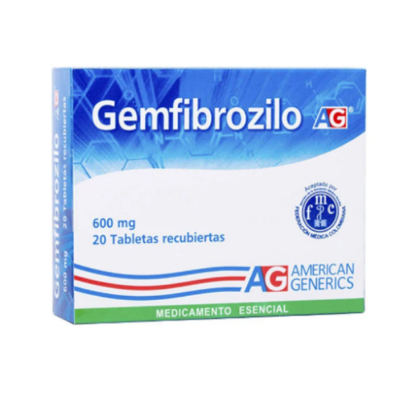 Imagen de GEMFIBROZILO 600MG CAJA * 20 TABS