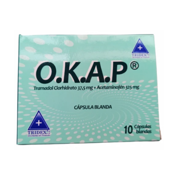Imagen de O.K.A.P. (TRAMADOL + ACETAMINOFEN) CAJA*10 CAPS