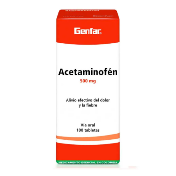 Imagen de ACETAMINOFEN 500 MG *100 TAB