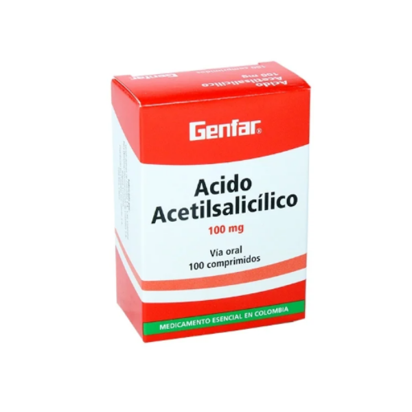 Imagen de ACIDO ACETILSALICILICO 100 MG *100 TABLETAS