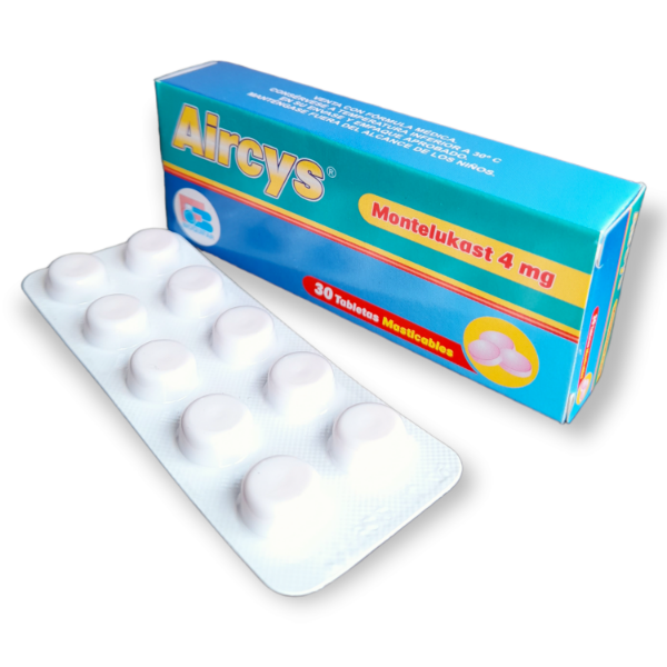 Imagen de AIRCYS 4 MG (MONTELUKAS) TABLETAS MASTICABLES CAJA*30