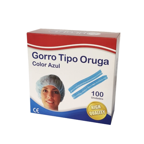 Imagen de GORRO DESECHABLE TIPO ORUGA AZUL BOLSA*100
