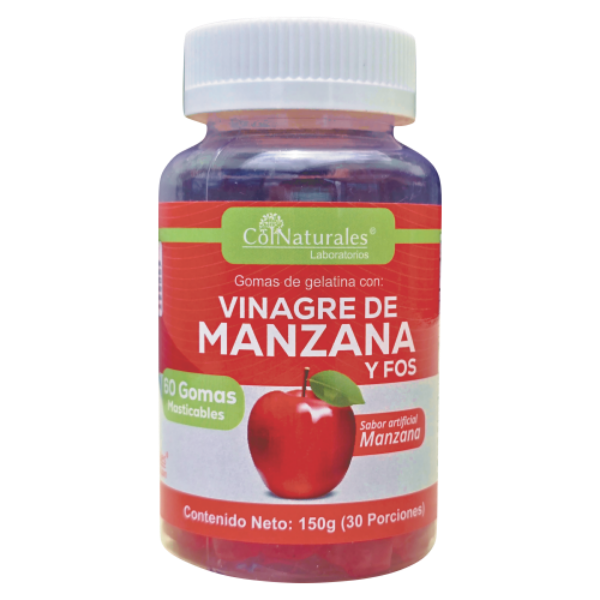 Imagen de GOMAS DE GELATINA CON VINAGRE DE MANZANA TARRO * 60 GOMAS