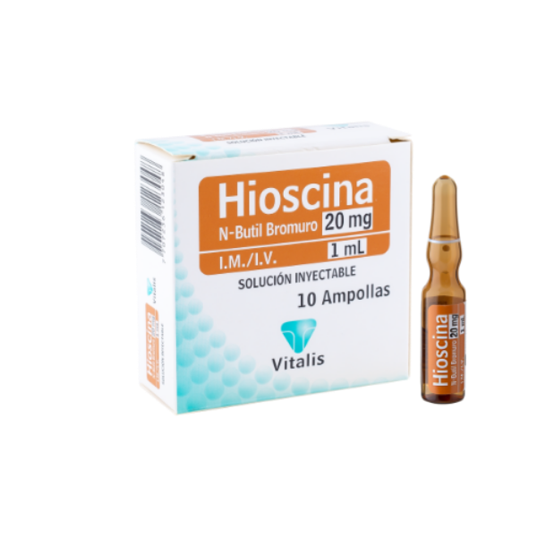 Imagen de HIOSCINA N-BROMURO 20MG/1ML CJ*10 AMP