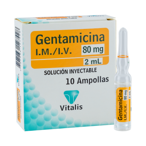 Imagen de GENTAMICINA 80 MG/2ML*10 AMP