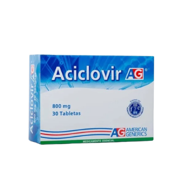 Imagen de ACICLOVIR 800MG CJ*30 TABS AG