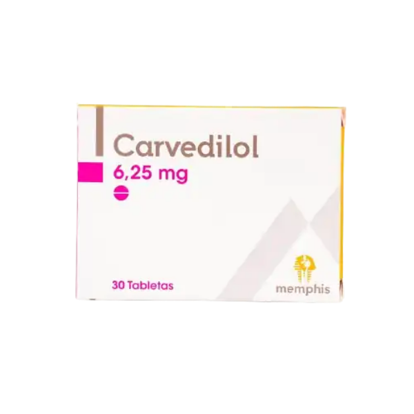 Imagen de CARVEDILOL 6.25MG CJA*30 TAB