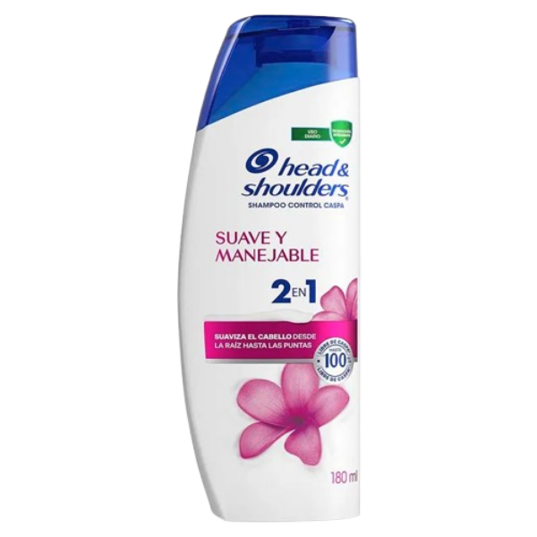 Imagen de SHAMPOO HEAD Y SHOULDERS SUAVE Y MANEJABLE 2 EN 1*180ML