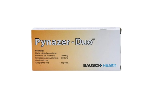Imagen de PYNAZER-DUO(Bromuro de pinaverio100mg+Dimeticona 300mg)*20 CAP