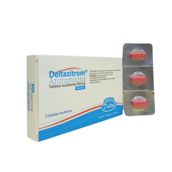 Imagen de DELTAZITROM AZITROMICINA 500 MG *3 TAB