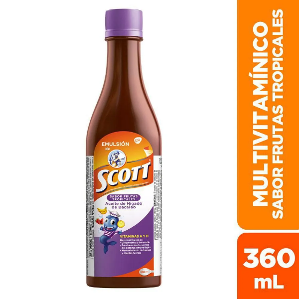 Imagen de EMULSION SCOTT SABOR FRUTOS TROPICALES*360ML