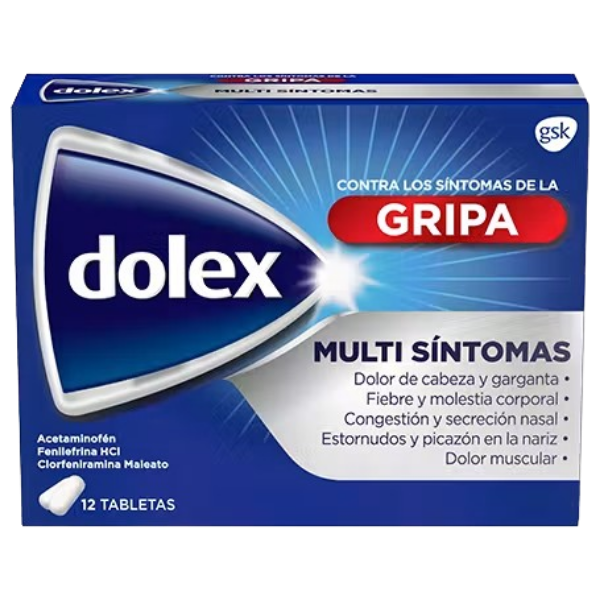 Imagen de Dolex Gripa Multisintomas*12 Tabs Recubiertas