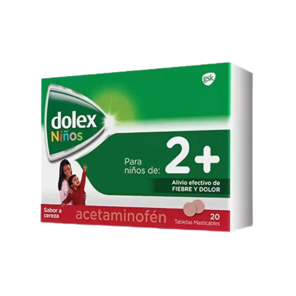 Imagen de Dolex Niños 2+ Cj* 20TABS MASTICABLES .