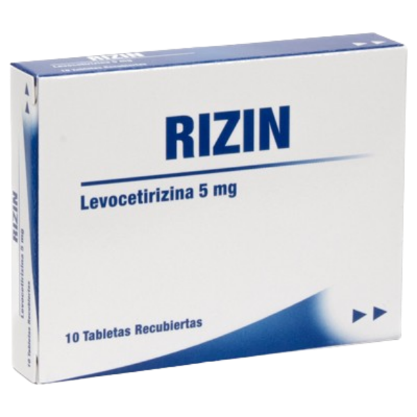 Imagen de RIZIN LEVOCETIRIZINA5MG CJ*10 TAB (03/25)